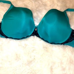 Teal Lace-Trim T-Shirt Bra - Women Intimates